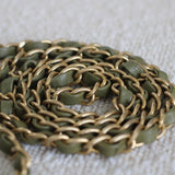 Chanel Olive Green Calfskin Chevron Mini Rectangle with Aged Gold Hardware