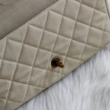 Chanel 13P Iridescent Ivory Caviar Country Chic Flap with Aged Gold Hardware