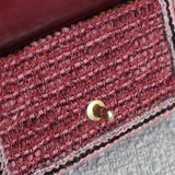 Chanel 18A Braided Pink Multi-Tweed Mini Rectangle with Aged Gold Hardware