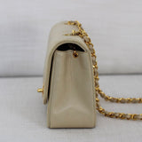 Vintage Chanel Light Beige Lambskin Small Diana with 24k Gold Hardware