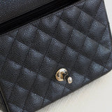 Chanel Black Caviar Mini Square with Silver Hardware