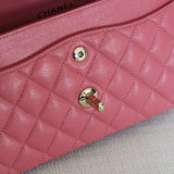 Chanel 19B Pink Caviar Small Classic Flap with Light Gold Hardware