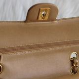 Vintage Chanel Beige Lambskin Small Classic Flap with 24k Gold Hardware