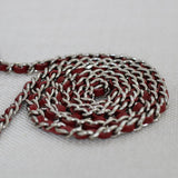 Chanel Red Caviar Wallet on Chain with Silver Hardware