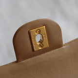Vintage Chanel Beige Lambskin Small Classic Flap with 24k Gold Hardware