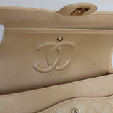 Chanel 19S Iridescent Beige Caviar Medium Classic Flap with Light Gold Hardware