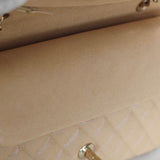 Chanel 19S Iridescent Beige Caviar Medium Classic Flap with Light Gold Hardware