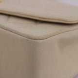 Vintage Chanel Light Beige Lambskin Small Diana with 24k Gold Hardware