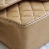 Vintage Chanel Beige Lambskin Small Classic Flap with 24k Gold Hardware