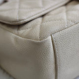 Chanel 13P Iridescent Ivory Caviar Country Chic Flap with Aged Gold Hardware