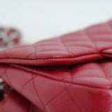Chanel 17B Red Caviar Mini Square with Silver Hardware