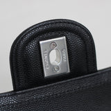 Chanel 23K Black Caviar Mini Square with Silver Hardware