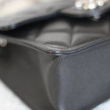 Chanel 23K Black Caviar Mini Square with Silver Hardware