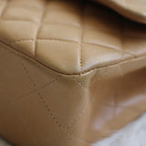 Vintage Chanel Beige Lambskin Small Classic Flap with 24k Gold Hardware