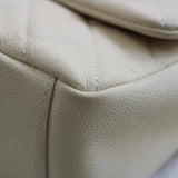 Chanel 13P Iridescent Ivory Caviar Country Chic Flap with Aged Gold Hardware