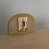 Chanel 19S Iridescent Beige Caviar Medium Classic Flap with Light Gold Hardware