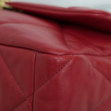 Chanel 20A Red Goatskin Large 19 Flap with Mixed-Metal Hardware