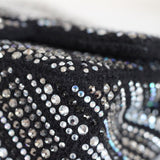 Chanel 21S Swarovski Crystal Black Tweed Mini Rectangle with Silver Hardware