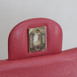 Chanel 19B Pink Caviar Small Classic Flap with Light Gold Hardware