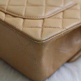 Vintage Chanel Beige Lambskin Small Classic Flap with 24k Gold Hardware