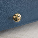 Chanel 18S Blue Caviar New Medium Boy with Light Gold Hardware
