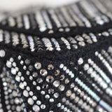 Chanel 21S Swarovski Crystal Black Tweed Mini Rectangle with Silver Hardware