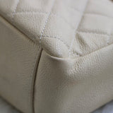 Chanel 13P Iridescent Ivory Caviar Country Chic Flap with Aged Gold Hardware