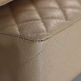 Chanel 19S Iridescent Beige Caviar Medium Classic Flap with Light Gold Hardware