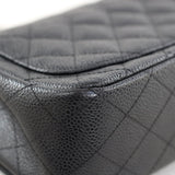 Chanel Black Caviar Mini Square with Silver Hardware