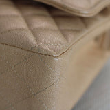 Chanel 19S Iridescent Beige Caviar Medium Classic Flap with Light Gold Hardware