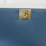 Chanel 18S Blue Caviar New Medium Boy with Light Gold Hardware