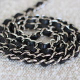 Chanel 21S Swarovski Crystal Black Tweed Mini Rectangle with Silver Hardware