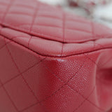 Chanel 17B Red Caviar Mini Square with Silver Hardware