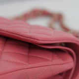 Chanel 19B Pink Caviar Small Classic Flap with Light Gold Hardware