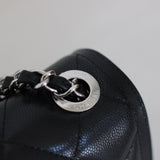 Chanel 23K Black Caviar Mini Square with Silver Hardware