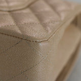 Chanel 19S Iridescent Beige Caviar Medium Classic Flap with Light Gold Hardware