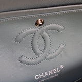 Chanel 20B Light Blue Caviar Small Classic Flap with Silver Hardware