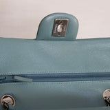 Chanel 20B Light Blue Caviar Small Classic Flap with Silver Hardware
