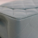 Chanel 20B Light Blue Caviar Small Classic Flap with Silver Hardware