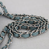 Chanel 20B Light Blue Caviar Small Classic Flap with Silver Hardware