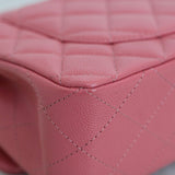 Chanel 19B Pink Caviar Small Classic Flap with Light Gold Hardware