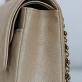 Chanel 19S Iridescent Beige Caviar Medium Classic Flap with Light Gold Hardware
