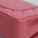 Chanel 19B Pink Caviar Small Classic Flap with Light Gold Hardware