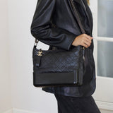 Chanel 17A Black Lambskin Large Gabrielle Hobo with Mixed-Metal Hardware