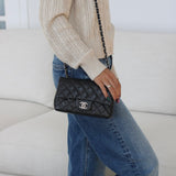 Chanel 18C Iridescent Black Caviar Mini Rectangle with Shiny Ruthenium Hardware