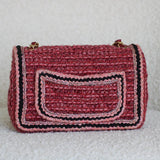 Chanel 18A Braided Pink Multi-Tweed Mini Rectangle with Aged Gold Hardware