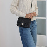 Chanel Black Caviar Mini Square with Silver Hardware