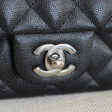 Chanel 18C Iridescent Black Caviar Mini Rectangle with Shiny Ruthenium Hardware