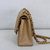 Vintage Chanel Beige Lambskin Small Classic Flap with 24k Gold Hardware