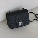Chanel Black Caviar Mini Square with Silver Hardware